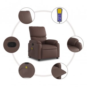 Fauteuil de massage inclinable Marron Similicuir