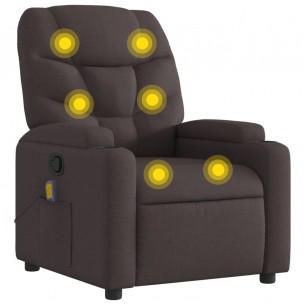 Fauteuil de massage inclinable Marron foncé Tissu