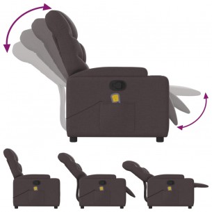 Fauteuil de massage inclinable Marron foncé Tissu