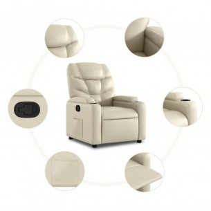Fauteuil inclinable Crème Similicuir