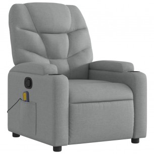 Fauteuil de massage inclinable Gris clair Tissu