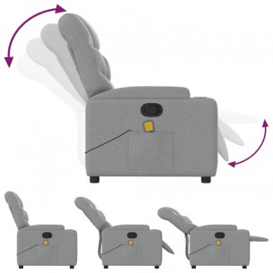 Fauteuil de massage inclinable Gris clair Tissu