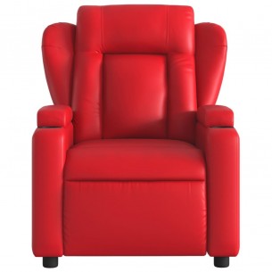 Fauteuil de massage inclinable rouge similicuir