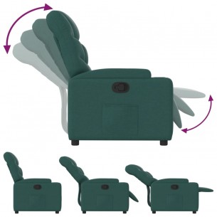 Fauteuil inclinable Vert foncé Tissu