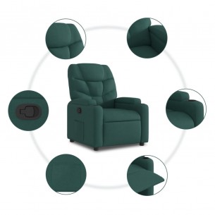 Fauteuil inclinable Vert foncé Tissu