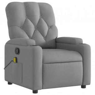 Fauteuil de massage inclinable Gris clair Tissu