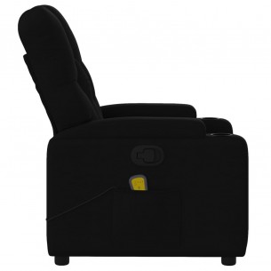 Fauteuil de massage inclinable Noir Tissu
