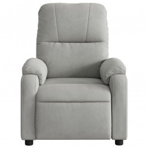 Fauteuil inclinable de massage gris clair tissu microfibre