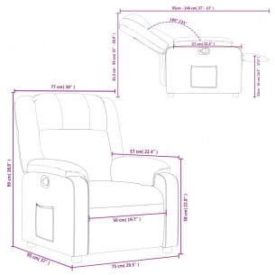 Fauteuil inclinable Noir Tissu