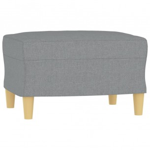 Canapé à 3 places avec repose-pieds Gris clair 180 cm Tissu