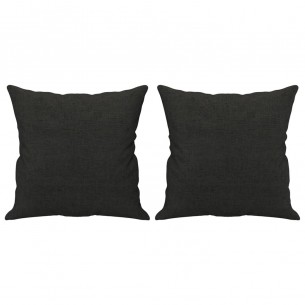 Canapé 3 places avec oreillers décoratifs noir 180 cm tissu