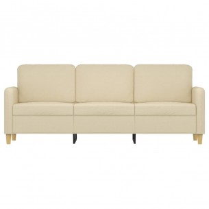Canapé à 3 places Crème 180 cm Tissu