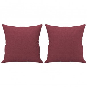 Canapé 3 places avec oreillers décoratifs bordeaux 180 cm tissu