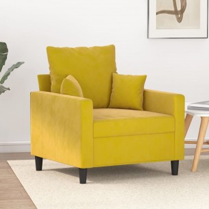 Fauteuil Jaune 60 cm Velours