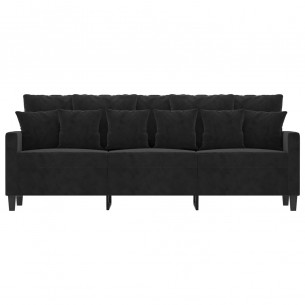 Canapé à 3 places Noir 180 cm Velours