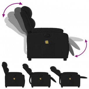 Fauteuil de massage inclinable Noir Tissu