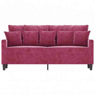 Canapé à 2 places Rouge bordeaux 140 cm Velours