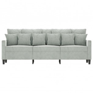 Canapé à 3 places Gris clair 180 cm Velours