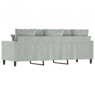 Canapé à 3 places Gris clair 180 cm Velours