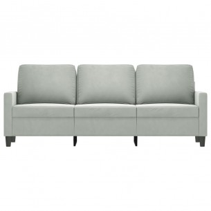Canapé à 3 places Gris clair 180 cm Velours