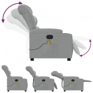 Fauteuil de massage inclinable Gris clair Tissu