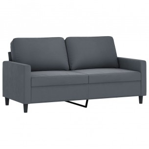 Ensemble de canapés 2 pcs avec coussins Gris foncé Velours