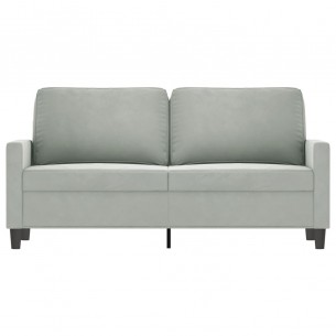 Canapé à 2 places Gris clair 140 cm Velours