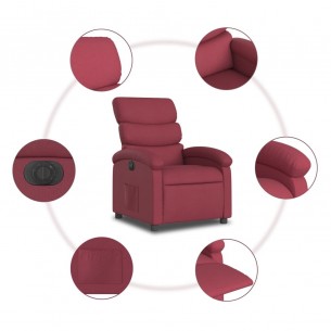 Fauteuil inclinable électrique Rouge bordeaux Tissu