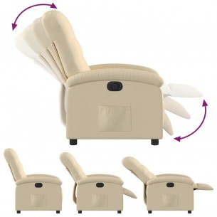 Fauteuil inclinable électrique Crème Tissu
