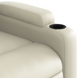 Fauteuil inclinable électrique Crème Similicuir