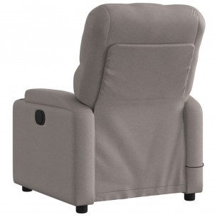 Fauteuil de massage inclinable électrique Taupe Tissu