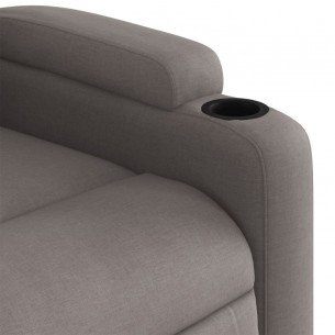 Fauteuil de massage inclinable électrique Taupe Tissu