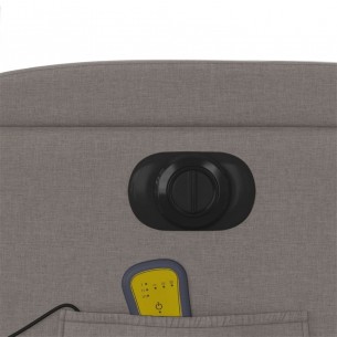 Fauteuil de massage inclinable électrique Taupe Tissu