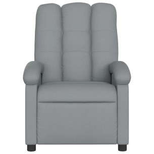 Fauteuil de massage inclinable électrique gris clair tissu