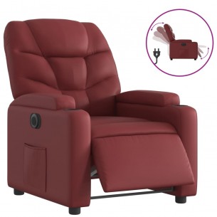 Fauteuil inclinable électrique Rouge bordeaux Similicuir