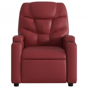 Fauteuil inclinable électrique Rouge bordeaux Similicuir