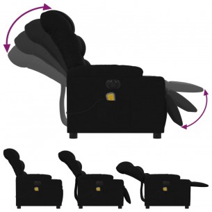 Fauteuil de massage inclinable électrique Noir Tissu