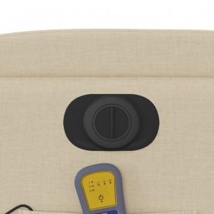 Fauteuil inclinable de massage électrique crème tissu