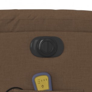 Fauteuil inclinable de massage électrique marron tissu