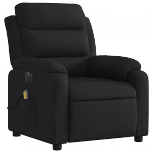 Fauteuil de massage inclinable électrique Noir Tissu