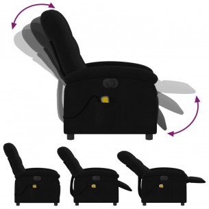 Fauteuil de massage inclinable électrique Noir Tissu