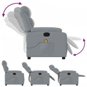 Fauteuil de massage inclinable Gris clair Tissu