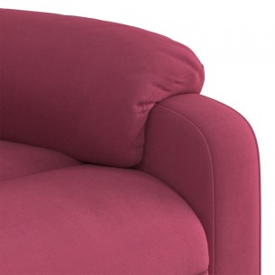 Fauteuil inclinable massage électrique rouge bordeaux velours