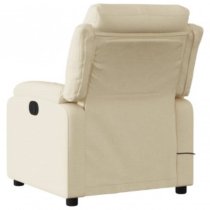 Fauteuil de massage inclinable Crème Tissu