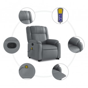 Fauteuil inclinable de massage Gris Similicuir