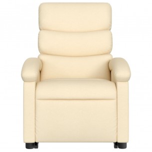 Fauteuil inclinable de massage électrique Crème Tissu
