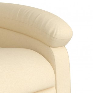 Fauteuil inclinable de massage électrique Crème Tissu
