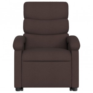 Fauteuil inclinable de massage Marron foncé Tissu