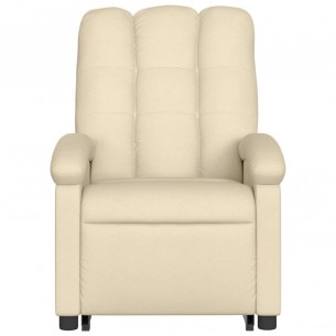 Fauteuil inclinable de massage Crème Tissu
