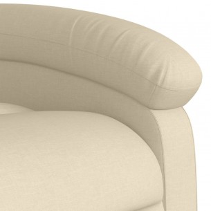 Fauteuil inclinable de massage Crème Tissu